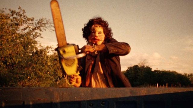 Yellow chainsaw as in The Texas Chain Saw Massacre (1974 movie)
