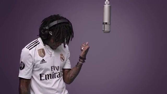 The home jersey Real Madrid season 2018-2019 J. I. D in the video "Working Out" - A Colors Show