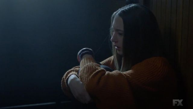 Orange cardigan worn by Zoe Benson (Taissa Farmiga) as seen in American Horror Story Apocalypse S08E06