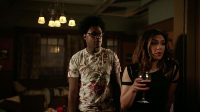 The top Helmut Lang worn by Dinah Drake (Juliana Harkavy) in Arrow S07E02