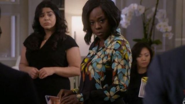 Etro Floral silk blouse worn by Annalise Keating (Viola Davis) in How to Get Away with Murder S05E05