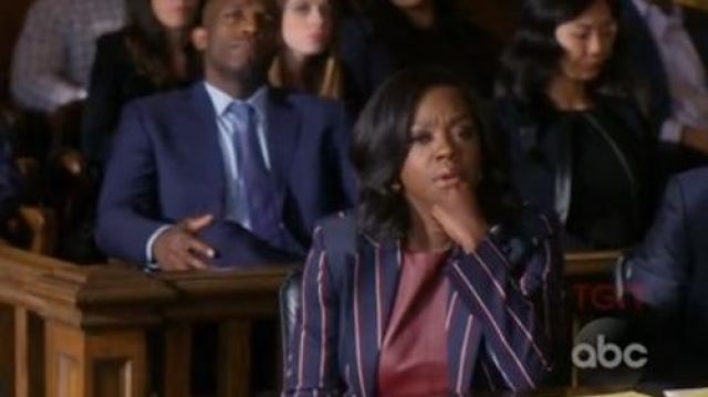 Victoria Beckham Leather top in red worn by Annalise Keating (Viola Davis) as seen in How to Get Away with Murder S05E05
