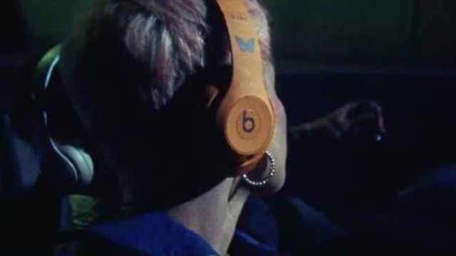 Orange Headphones by Beats by Dre worn 