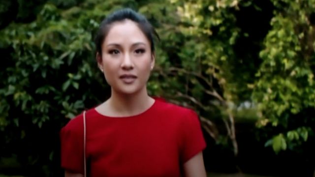 The red dress worn by Rachel Chu (Constance Wu) in Crazy Rich Asians