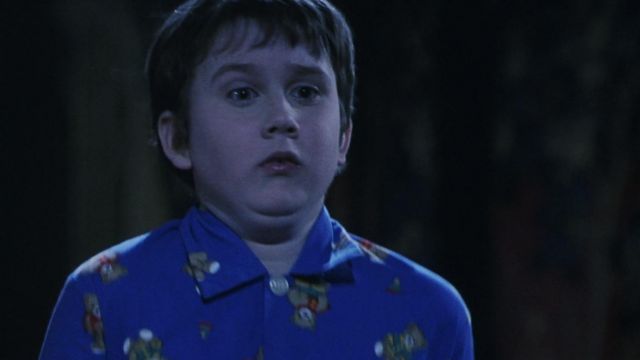 Blue printed pajamas set worn by Neville Longbottom (Matthew Lewis) as seen in Harry Potter and the Philosopher's Stone movie wardrobe