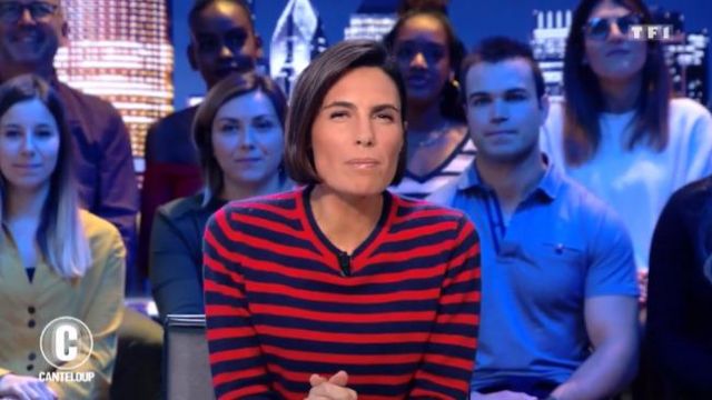 Le Pull à rayures de Alessandra Sublet dans C'est Canteloup du 07/11/2018