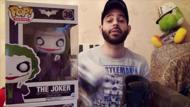 The Funko Pop the Joker in The Dark Knight in the video My Collection: 50 Funko Pop! (WWE, DBZ, GoT, Marvel, Friends, etc...) Wrestling Club