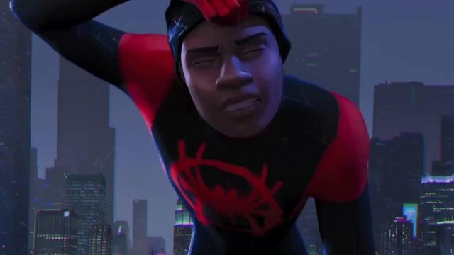 Le costume de Spider-Man porté par Miles Morales (Shameik Moore) dans Spider-Man: Into the Spider-Verse