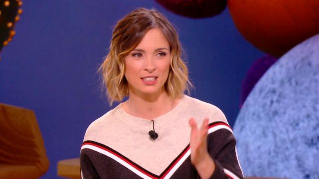 Le Pull Kimo en coton et laine de Isabelle Ithurburu dans Bonsoir! du 10/11/2018