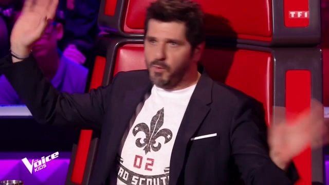 Le tee-shirt bad scout Dsquared de Patrick Fiori dans The Voice Kids (FR) Le 09.11.2018