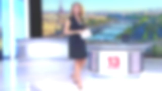 The black dress tuxedo Marie-Sophie Lacarrau in Journal de 13h de France 2 the 13.11.2018
