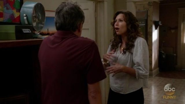 Stripe Smocked Top of Maya DiMeo (Minnie Driver) in Speechless (S02E06)