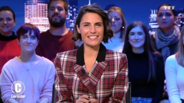La veste à carreaux de Alessandra Sublet dans C'est Canteloup du 14/11/2018
