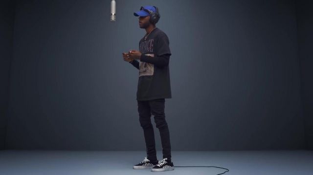 Vans Checker Cord Lampin sneakers worn by 6lack as seen in Disconnect (A Colors Show)