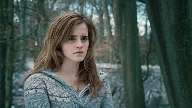 Le gilet porté par Hermione Granger (Emma Watson) dans Harry Potter et les  Reliques de la Mort - 1ère partie