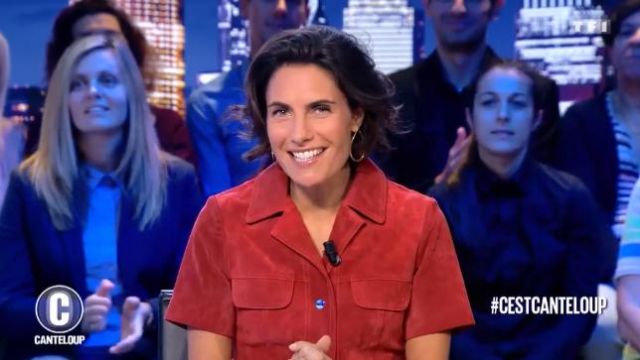 La  Robe cuir boutonnée col cranté de Alessandra Sublet dans C'est Canteloup du 06/11/2018