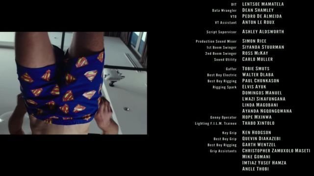 The Superman boxer shorts for Noah Flynn (Jacob Elordi) in the end credits of The Kissing Booth