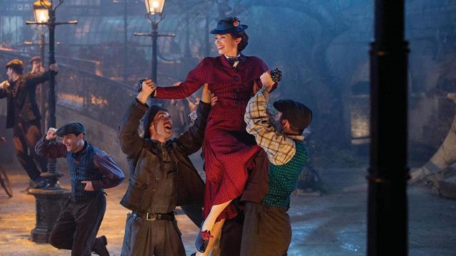 Blue shoes worn by Mary Poppins (Emily Blunt) in Mary Poppins Returns