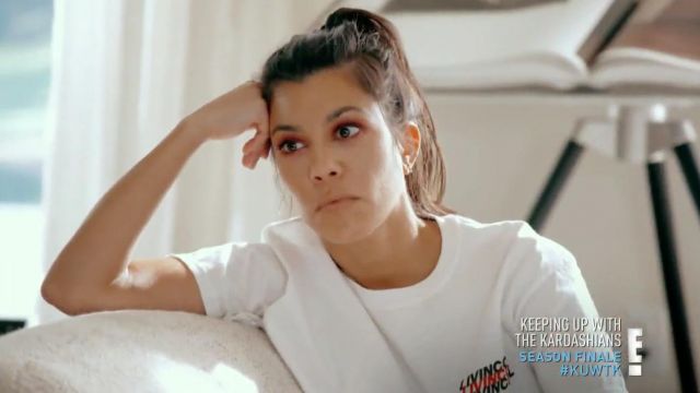 Pop Up Concepts World 'Livincool" Print Tee worn by Kourtney Kardashian in Keeping Up with the Kardashians S15E16