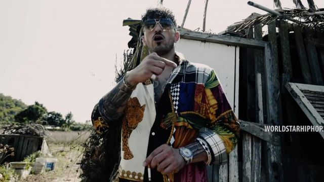 meer Pellen Voorlopige Versace shirt worn by Capo as seen in International Gangstas music video by  Farid Bang, Capo, 6ix9ine, SCH | Spotern