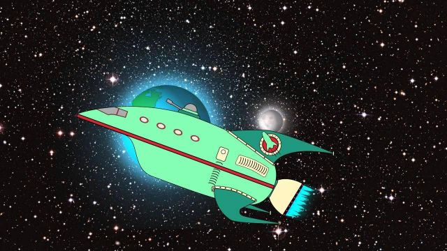 The replica of the Planet Express in Futurama