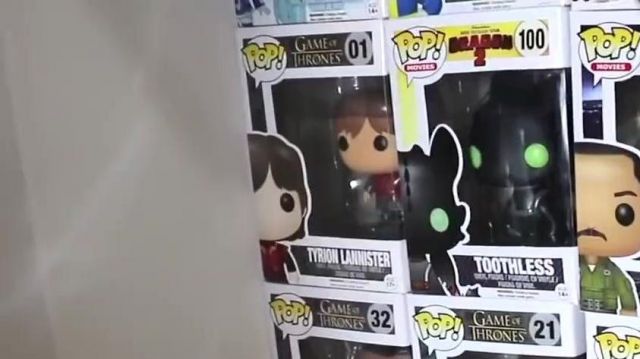 The figurine Funko Pop Tyrion Lannister with different clothes in the YouTube video, "ALL OUR POP FUNKO !"