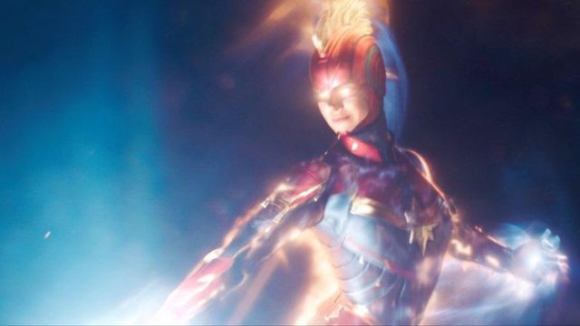 The red helmet of Carol Danvers / Captain Marvel (Brie Larson) in Captain Marvel