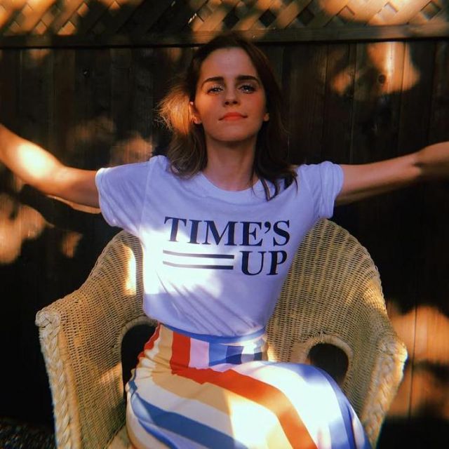 The t-shirt Time s up to Emma Watson on her account Instagram @emmawatson