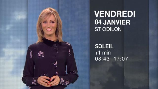 Camisa con estampado floral de Stéphanie Duval en Météo (m6) del 03/01/2019