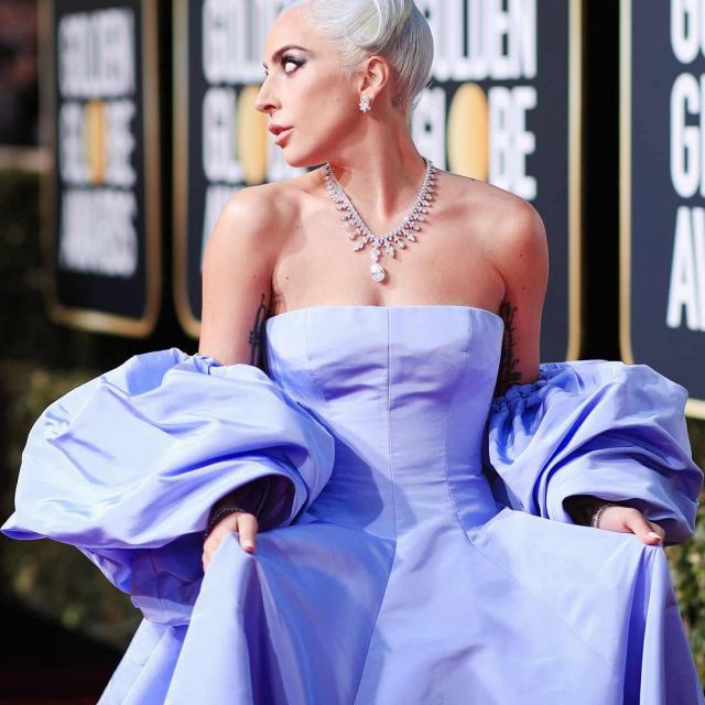 The blue dress Valentino Lady Gaga's account on the instagram of @ladygaga