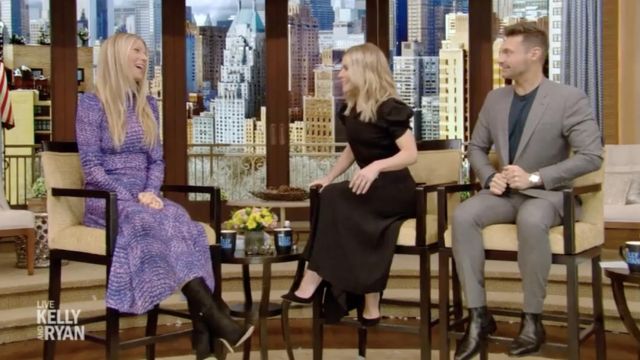 Gianvito Rossi Suede Point Toe Pump worn by Kelly Ripa on LIVE with Kelly and Ryan Jan 9, 2019