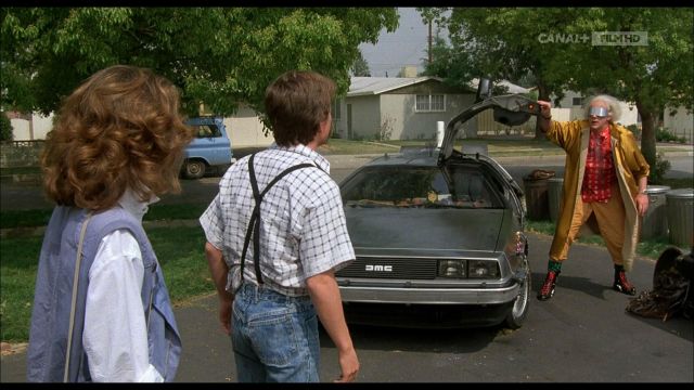Delorean Car of Dr. Emmett Brown (Christopher Lloyd) in Back to the Future