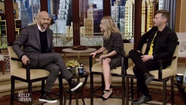 Michael Kors Cheetah Print Tiered Silk Chiffon Minidress worn by Kelly Ripa in LIVE with Kelly and Ryan Jan 14, 2019