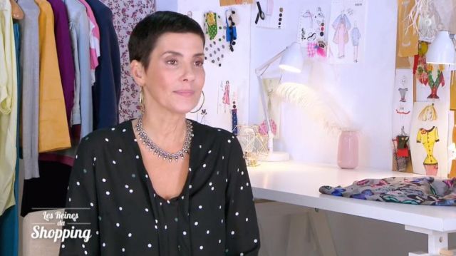 Le top à pois de Cristina Córdula dans Les reines du shopping du 16/01/2019