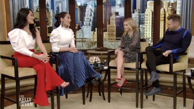 Michael Kors Collection Cheetah Print Silk Chiffon Tiered Dance Dress usado por Kelly Ripa en VIVO con Kelly y Ryan