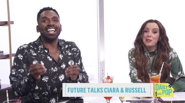 The Kooples Wild Roses Print Shirt worn by Justin Sylvester on E! News - Daily Pop