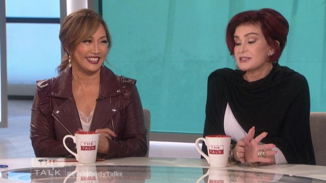 Paige Annika Leather Moto Jacket worn by Carrie Ann Inaba on The Talk January 16, 2019