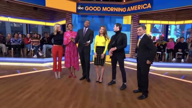 Karen Millen Checked Pencil Skirt worn by Ginger Zee on Good Morning America