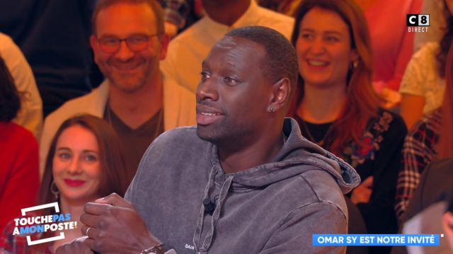 The hoody hoodie grey Saint Laurent de Omar Sy in Key not at my post 21/01/2019
