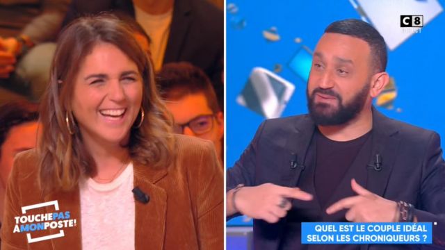 La chaqueta blazer de terciopelo acanalado marrón de Valérie Bénaïm en Touche pas à mon poste del 21/01/2019