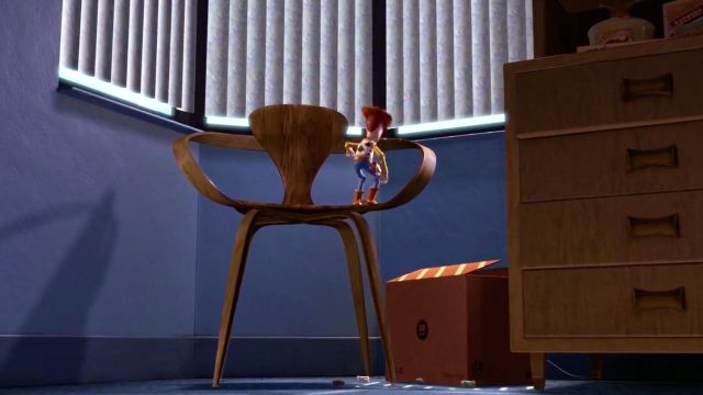 The wooden chair Cherner where climbing Woody (Tom Hanks) in " Toy Story 2