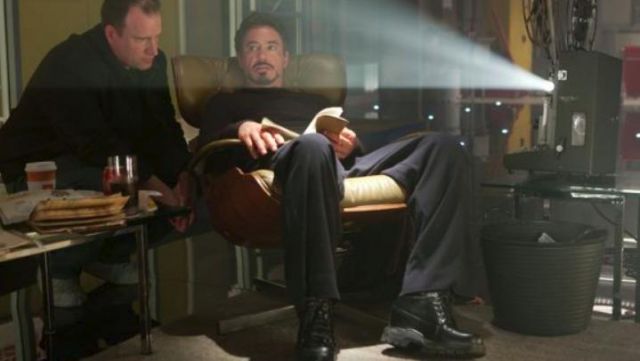 The chair Eames Ottoman used by Tony Stark (Robert Downey, Jr.) in Iron Man 2