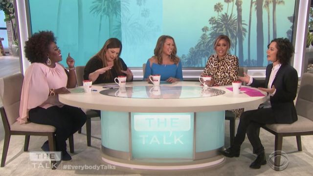 Vince Camuto Gathered Crew Neck Cape Blouse worn by Sheryl Underwood on The Talk