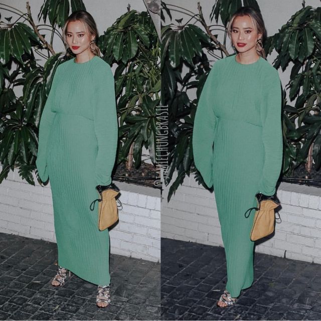 La robe verte de Jamie Chung sur le compte instagram de @jamiejchung