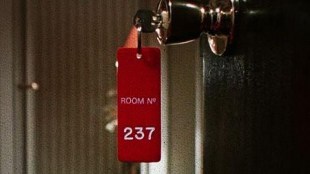 The replica of the door key to room 237 of The overlook Hotel in the Shining