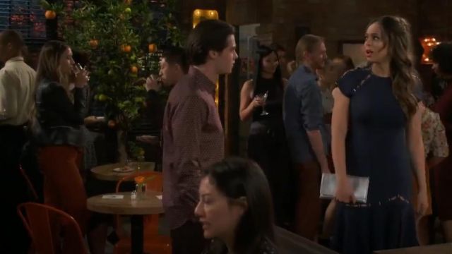 Jonathan Simkhai Slashed Crepe Stapled Tee Dress worn by Claire (Amber Stevens West) in Happy Together (S01E11)