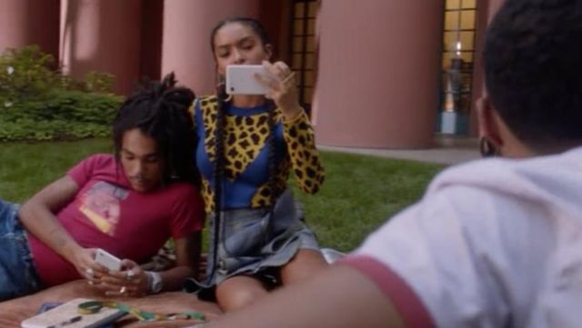 Leopard Print Chevron Top of Zoey Johnson (Yara Shahidi) in grown-ish (S02E02)