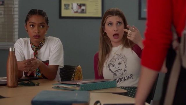Selma Leopard Print Patch Tee of Zoey Johnson (Yara Shahidi) in grown-ish (S02E05)