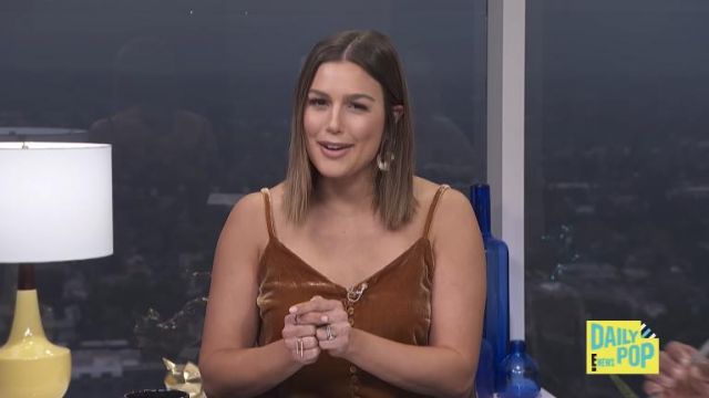 Madewell Button Down Velvet Camisole worn by Carissa Loethen on E! News - Daily Pop