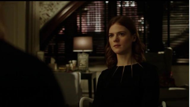 Escada Daksha Wool Scalloped Neck Dress worn by Maia Rindell (Rose Leslie) in The Good Fight (S01E07)